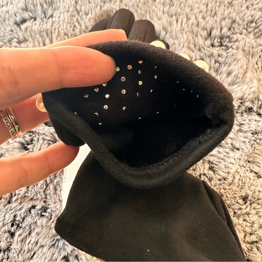 SOLD! Intrend by Max Mara Jersey Gloves with Pearls Size: 7.5 S/M Fall /Winter - Picture 11 of 16